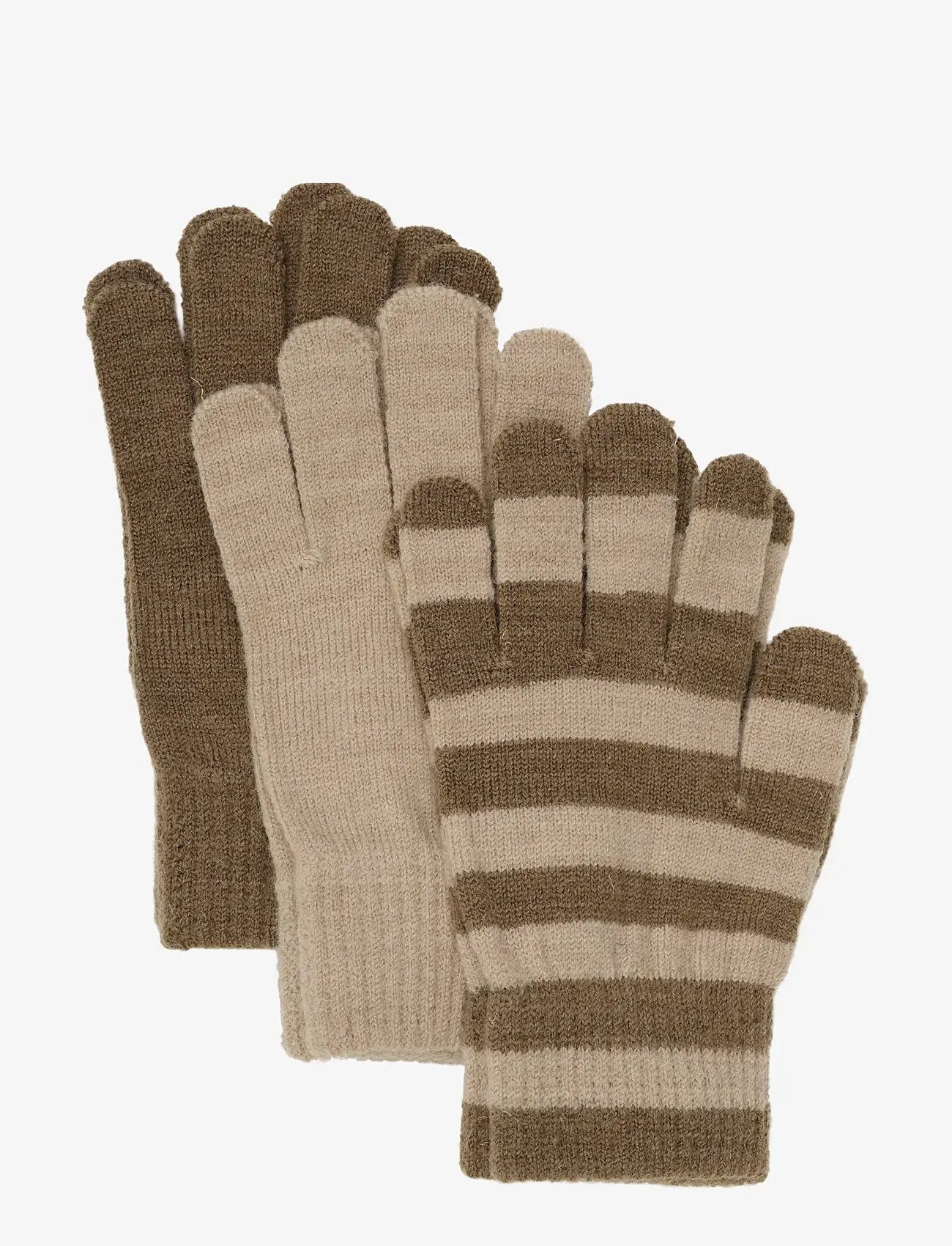 Minymo - Magic gloves knit 3-pack - accessoires - caribou - 1