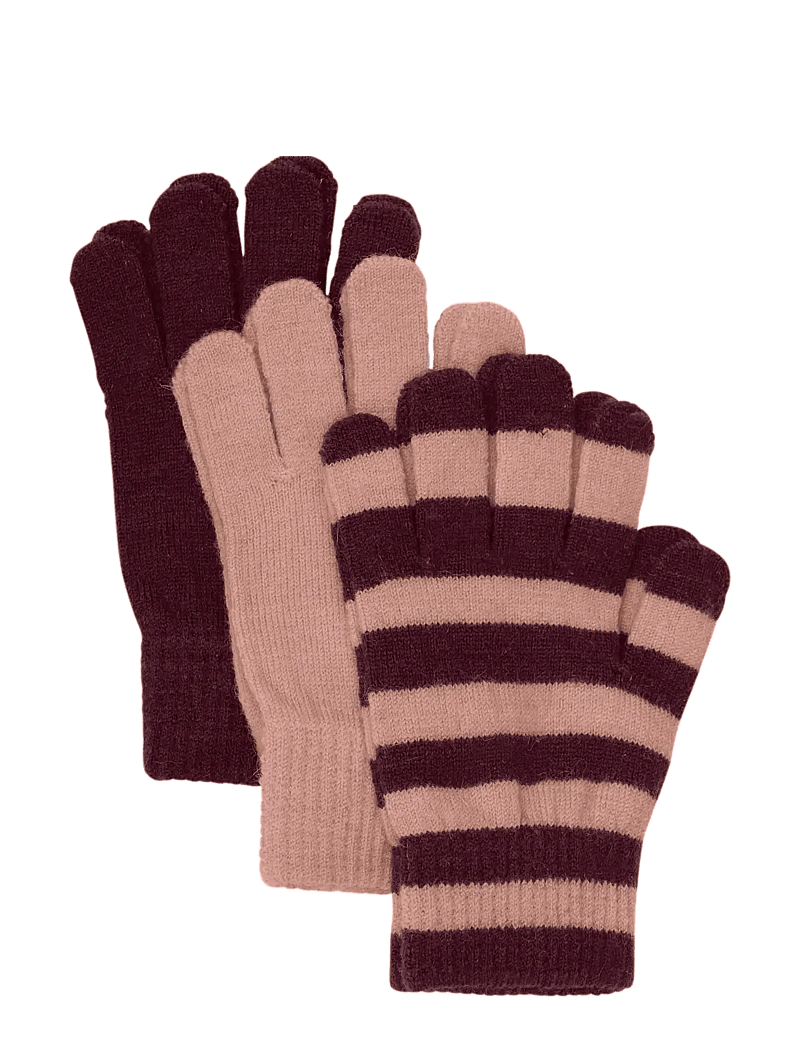 Minymo - Magic gloves knit 3-pack - handsker - catawba grape - 0