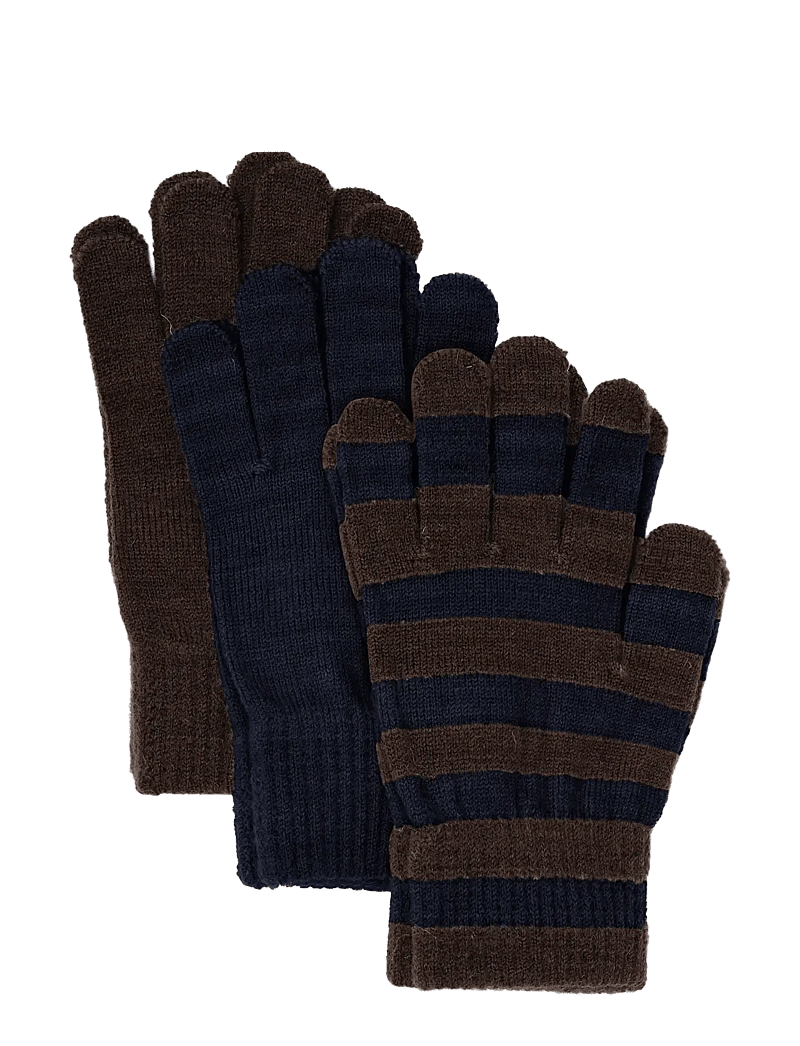 Minymo - Magic gloves knit 3-pack - kindad - parisian night - 0