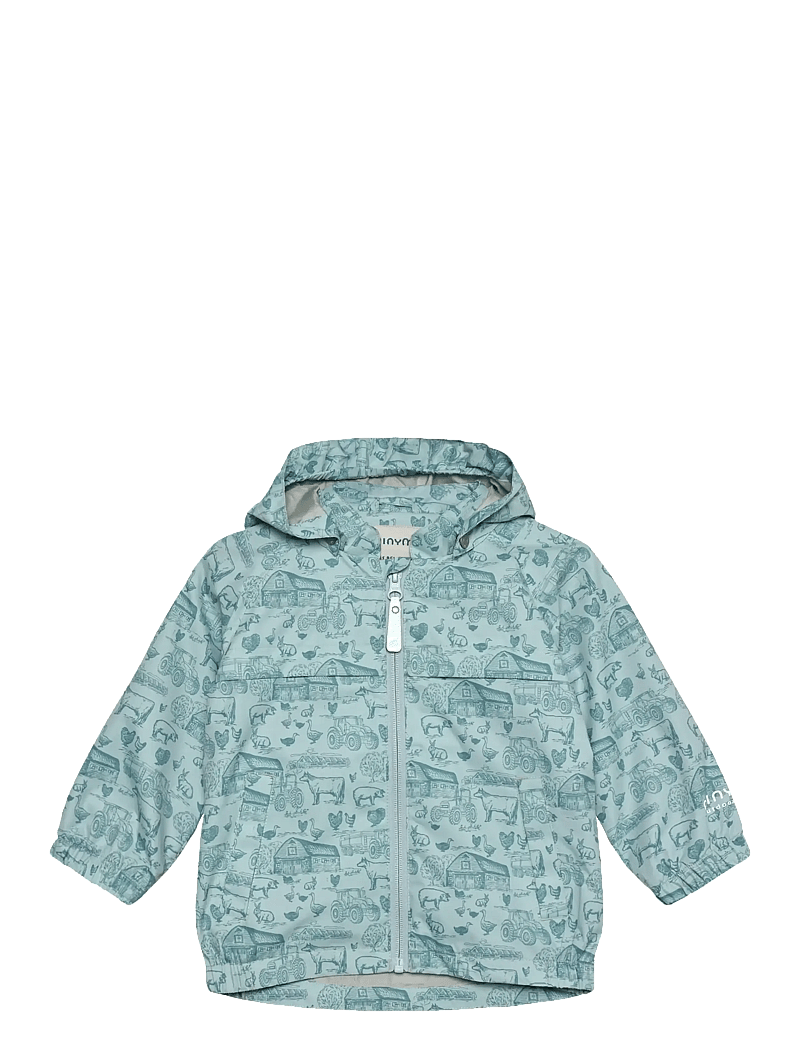 Minymo - Baby Jacket - AOP - vindjakker - niagara mist - 0