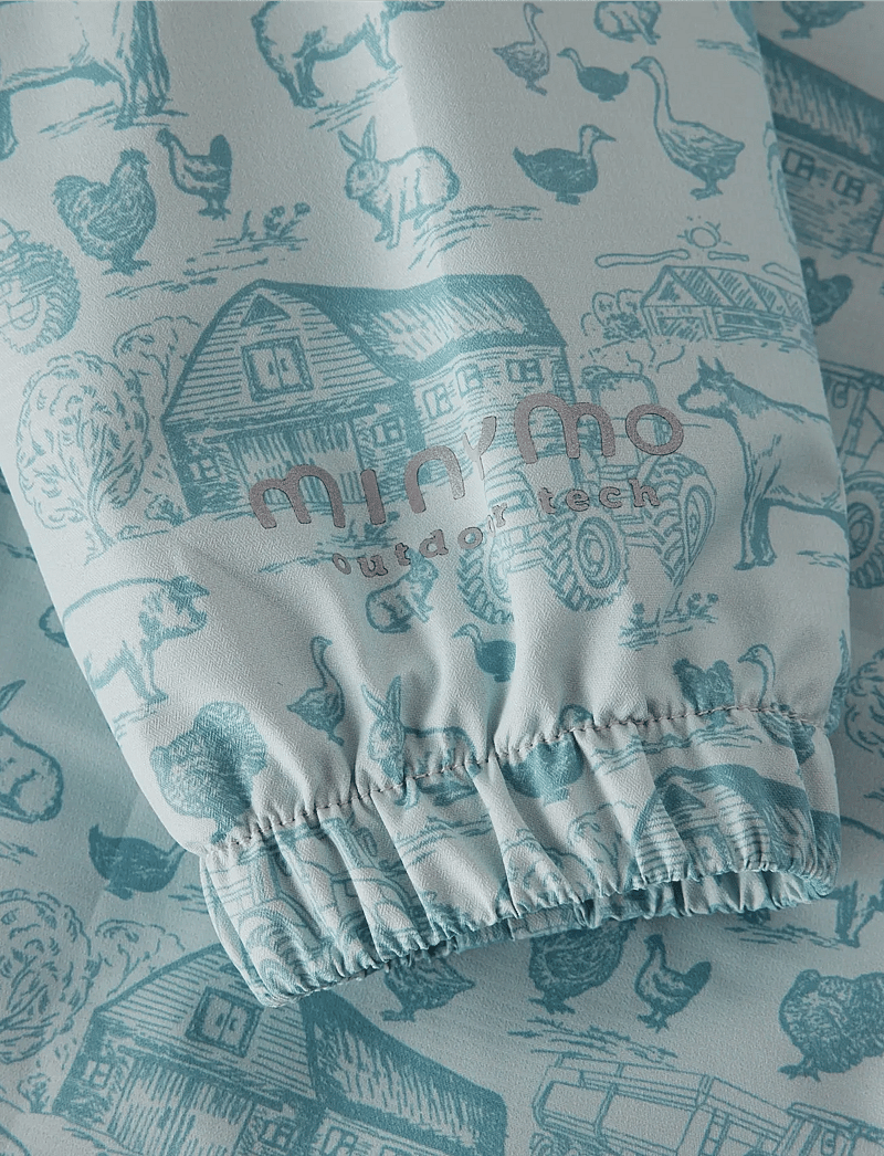 Minymo - Baby Jacket - AOP - vindjakker - niagara mist - 2