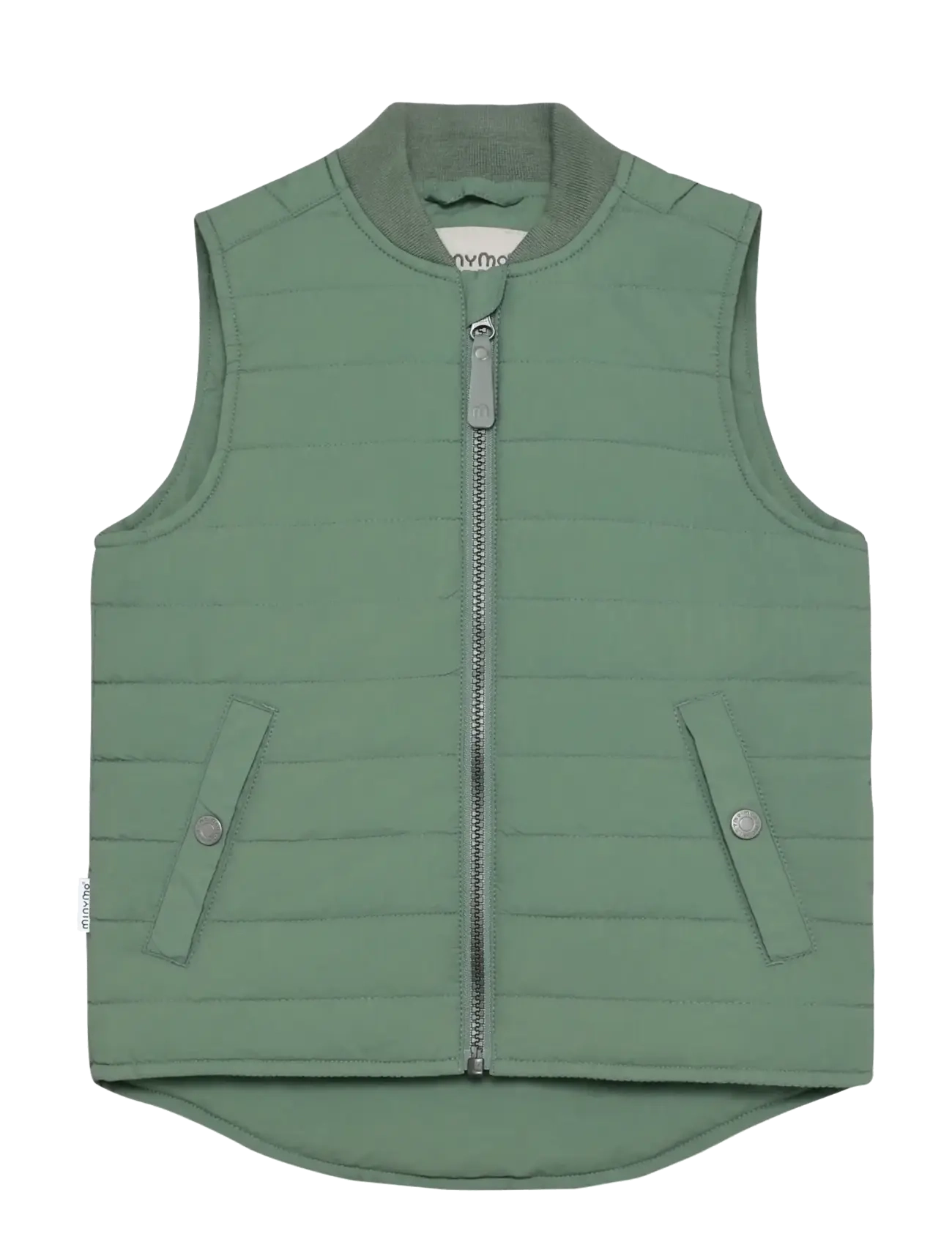 Minymo Vest Quilted, 122, Oberbekleidung, Grün - Outdoor Westen, Kinder