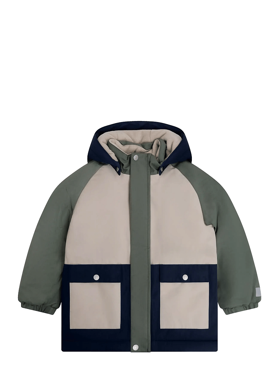 Minymo - Winter Jacket Colorblock - daunen- und steppjacken - crockery - 1