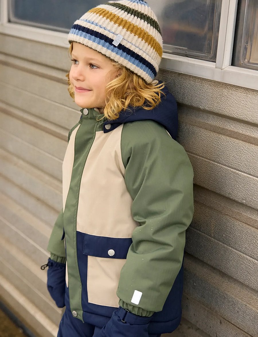 Minymo - Winter Jacket Colorblock - daunen- und steppjacken - crockery - 0