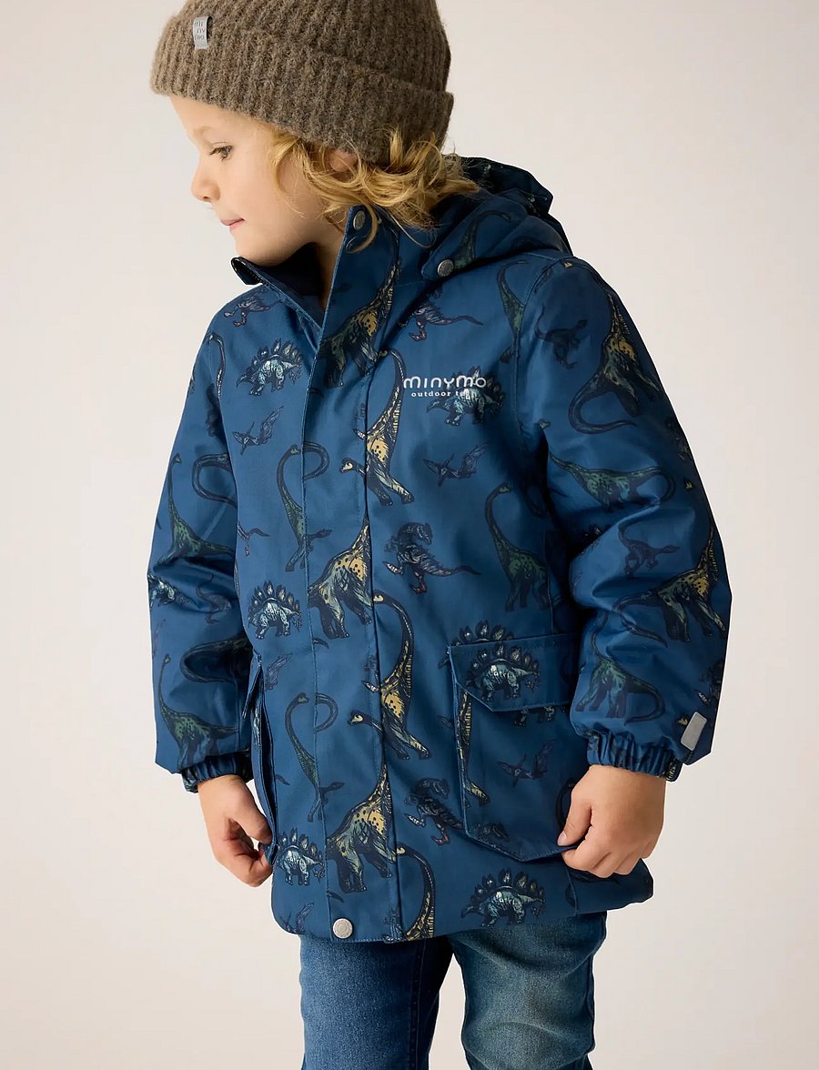 Minymo - Winter Jacket AOP - daunen- und steppjacken - dark denim - 0