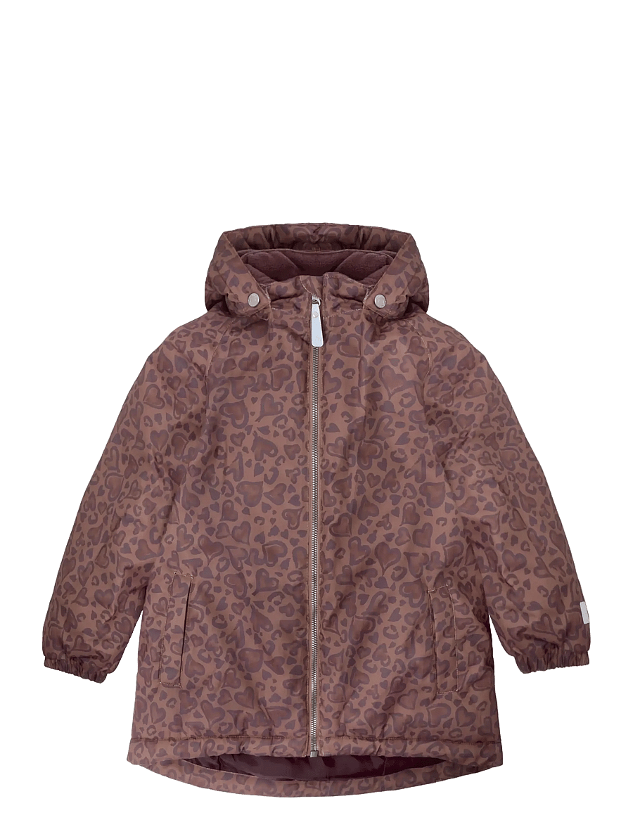 Minymo - Winter Jacket AOP - daunen- und steppjacken - burlwood - 0