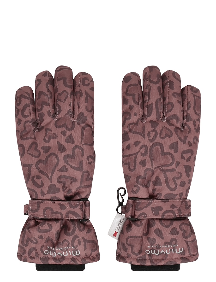 Minymo - Gloves AOP - handskar - burlwood - 0