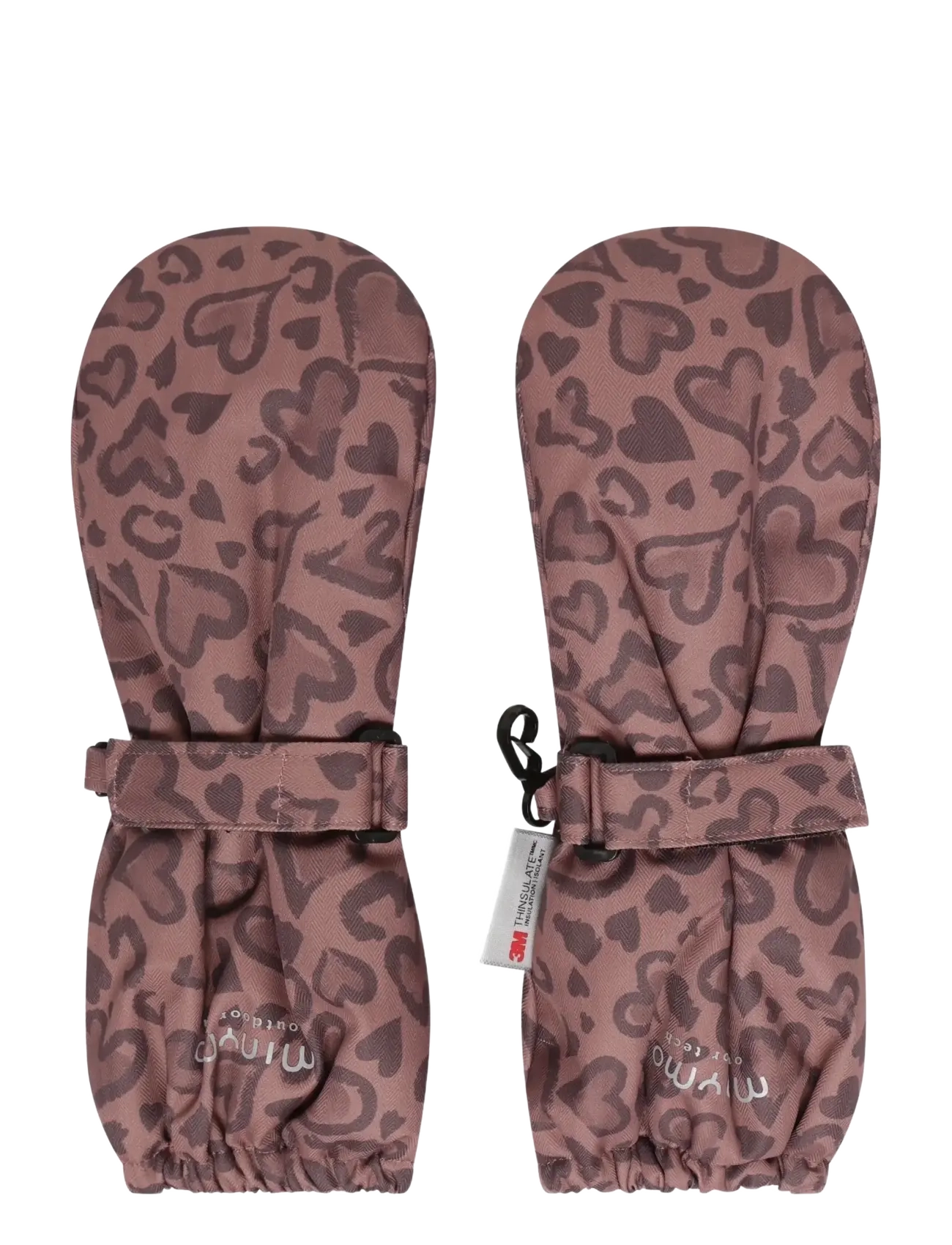 Minymo Mittens AOP - Accessories - BURLWOOD / brown