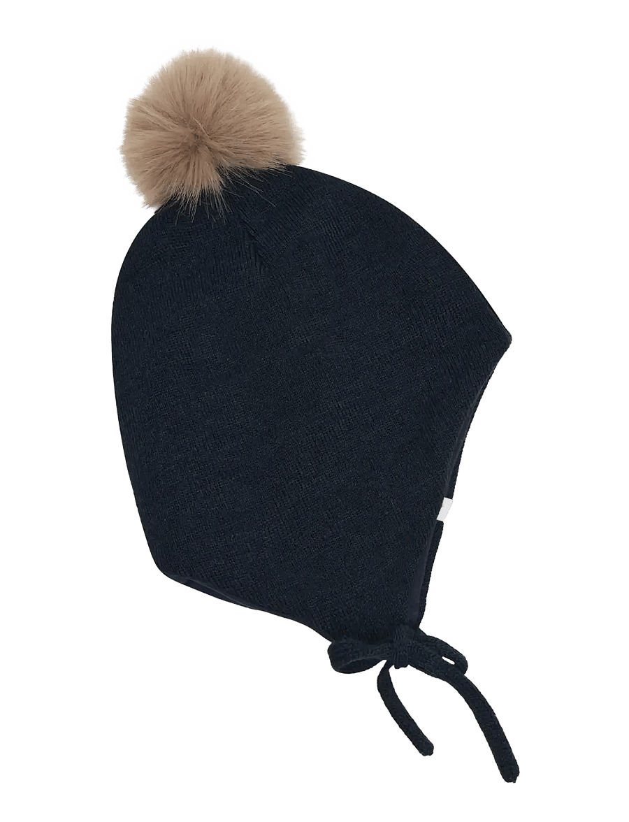 Minymo - Hat w. detachable fake fur - babymützen - dark sapphire - 2