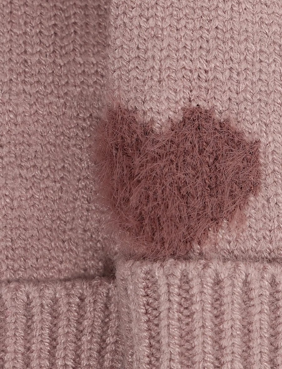 Minymo - Knitted mittens soft teddy - kindad - fawn - 2