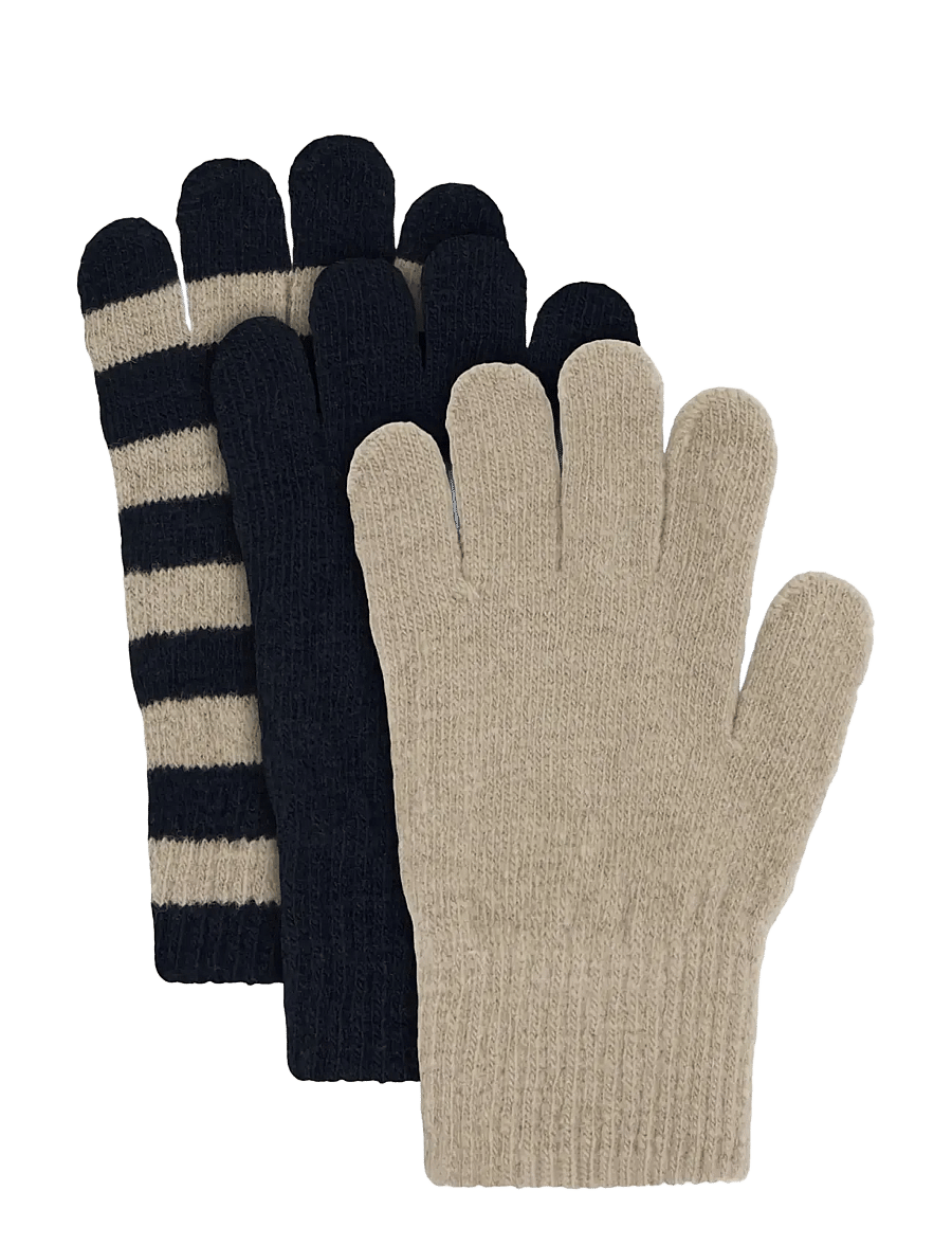 Minymo - Magic gloves knit 3-pack - handschuhe - dark sapphire - 0