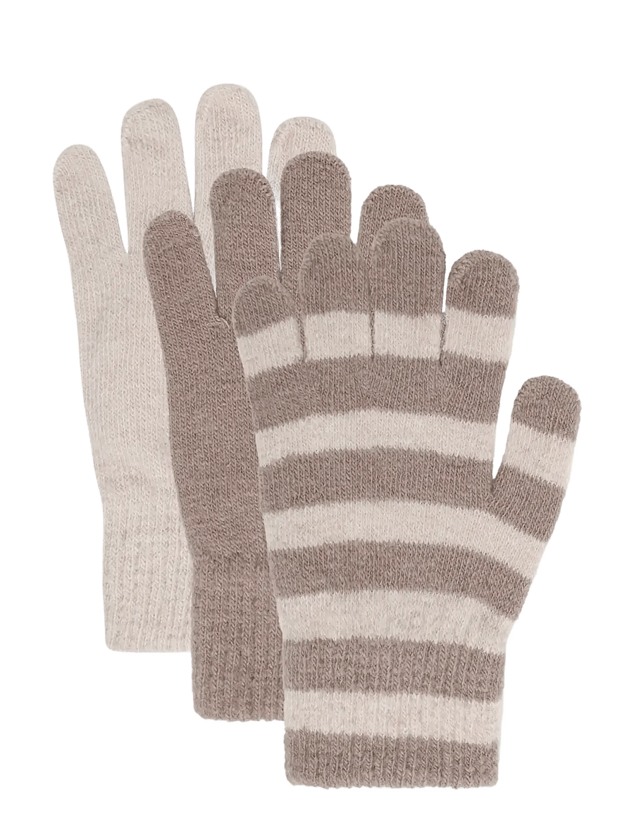 Minymo - Magic gloves knit 3-pack - handschuhe - fawn - 0