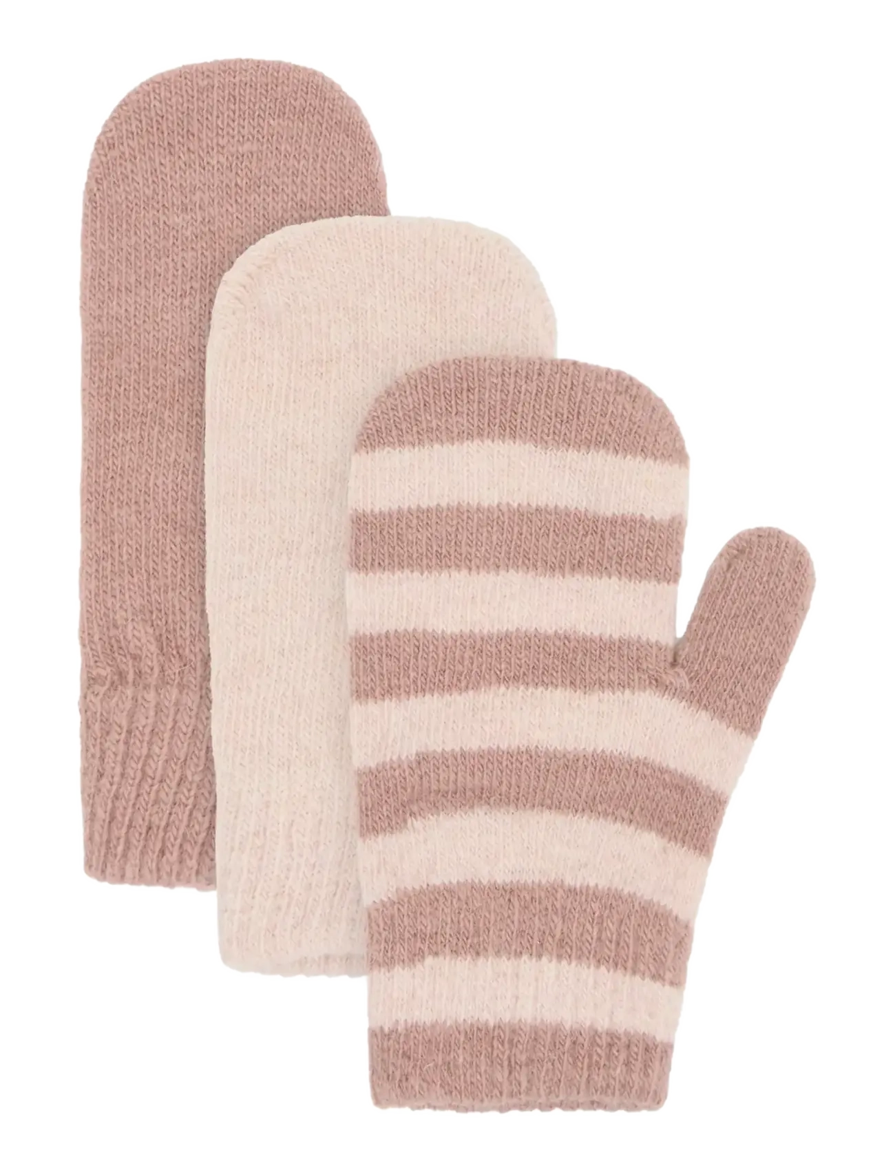 Minymo Magic mittens knit 3-pack - Accessories - FAWN / brown