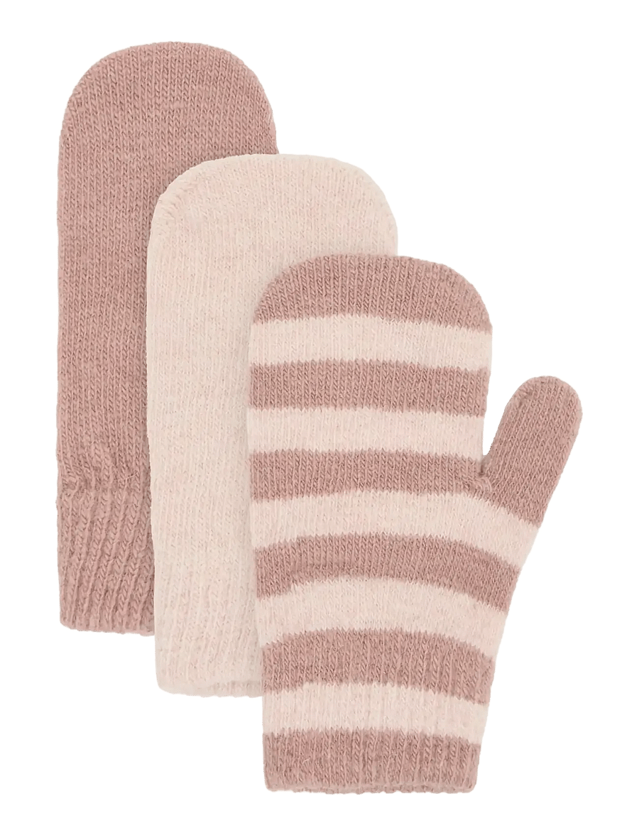 Minymo - Magic mittens knit 3-pack - handschuhe - fawn - 1