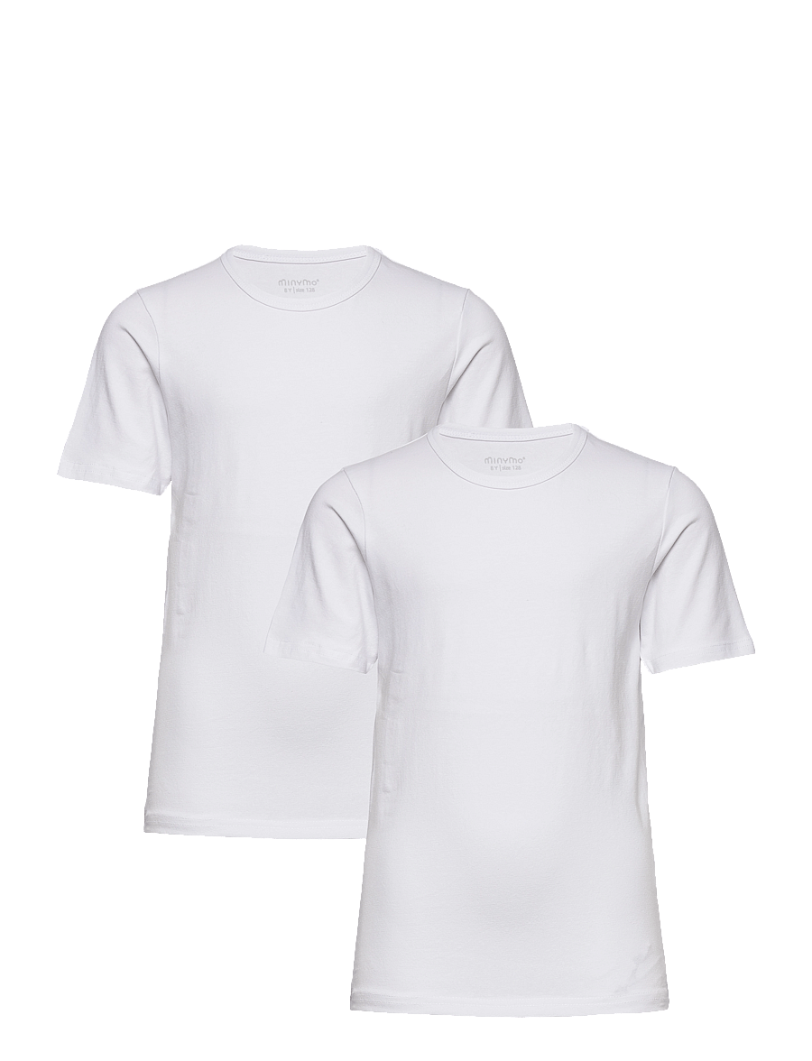 Minymo - Basic 32 -T-shirt SS (2-pack) - kurzärmelige - brilliant white - 0