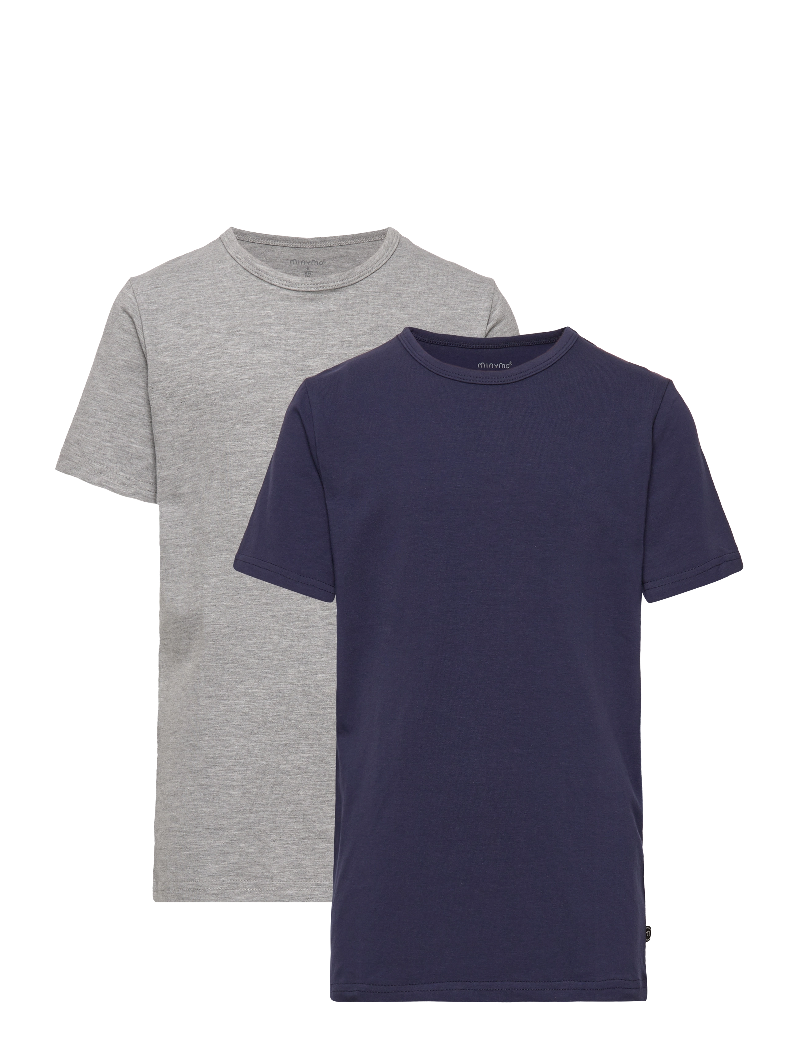 Minymo Basic 32 -T-Shirt Ss (2-Pack), 116, T-shirts, Grau - Short-sleeved, Kinder