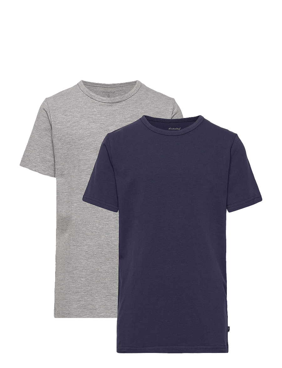 Minymo - Basic 32 -T-shirt SS (2-pack) - kurzärmelige - dark navy - 0