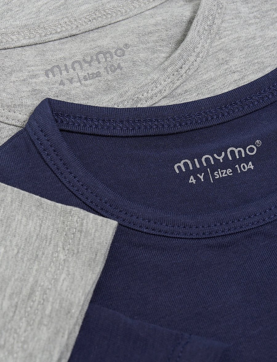 Minymo - Basic 32 -T-shirt SS (2-pack) - kurzärmelige - dark navy - 1