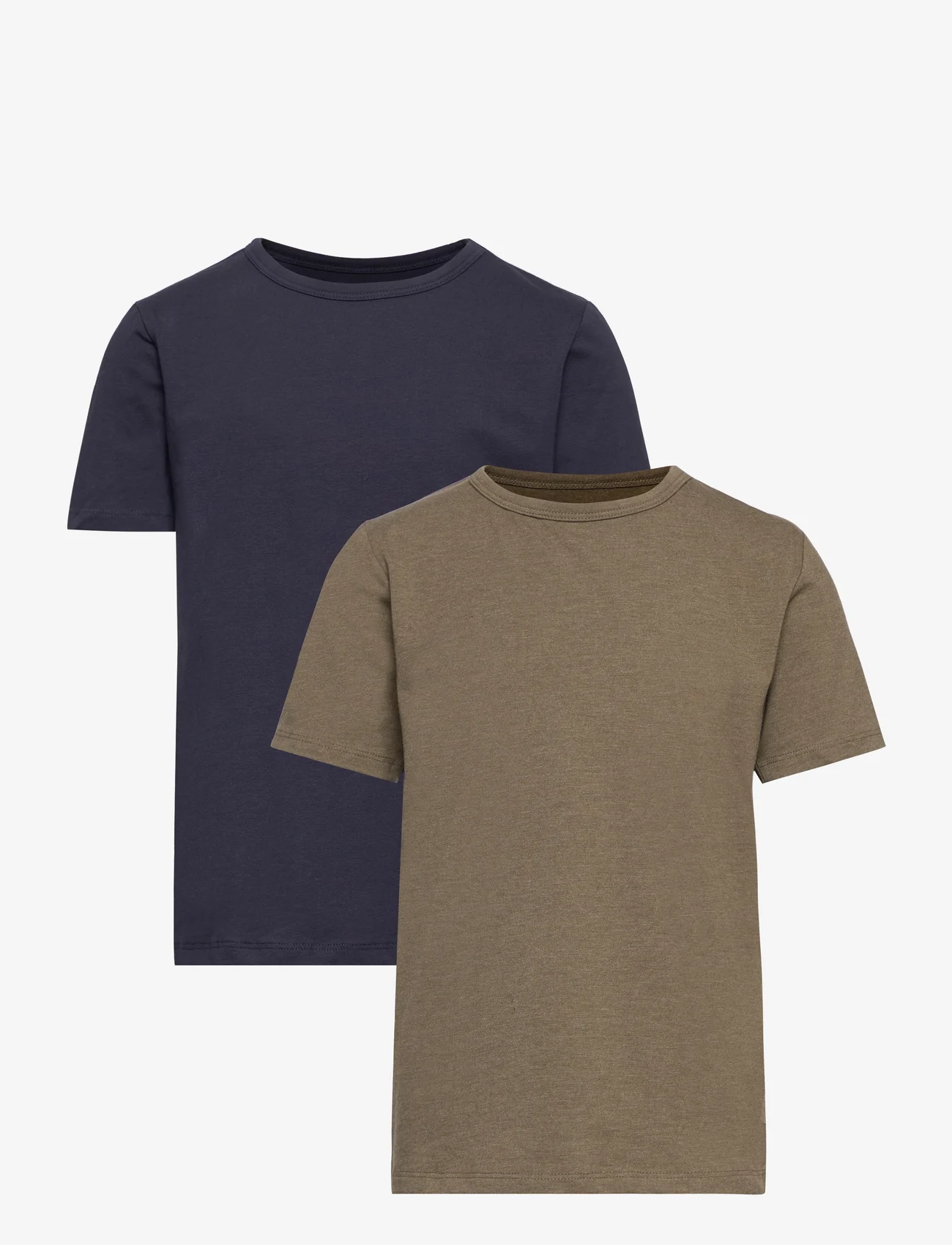 Minymo - Basic 32 -T-shirt SS (2-pack) - short-sleeved t-shirts - dark olive - 0