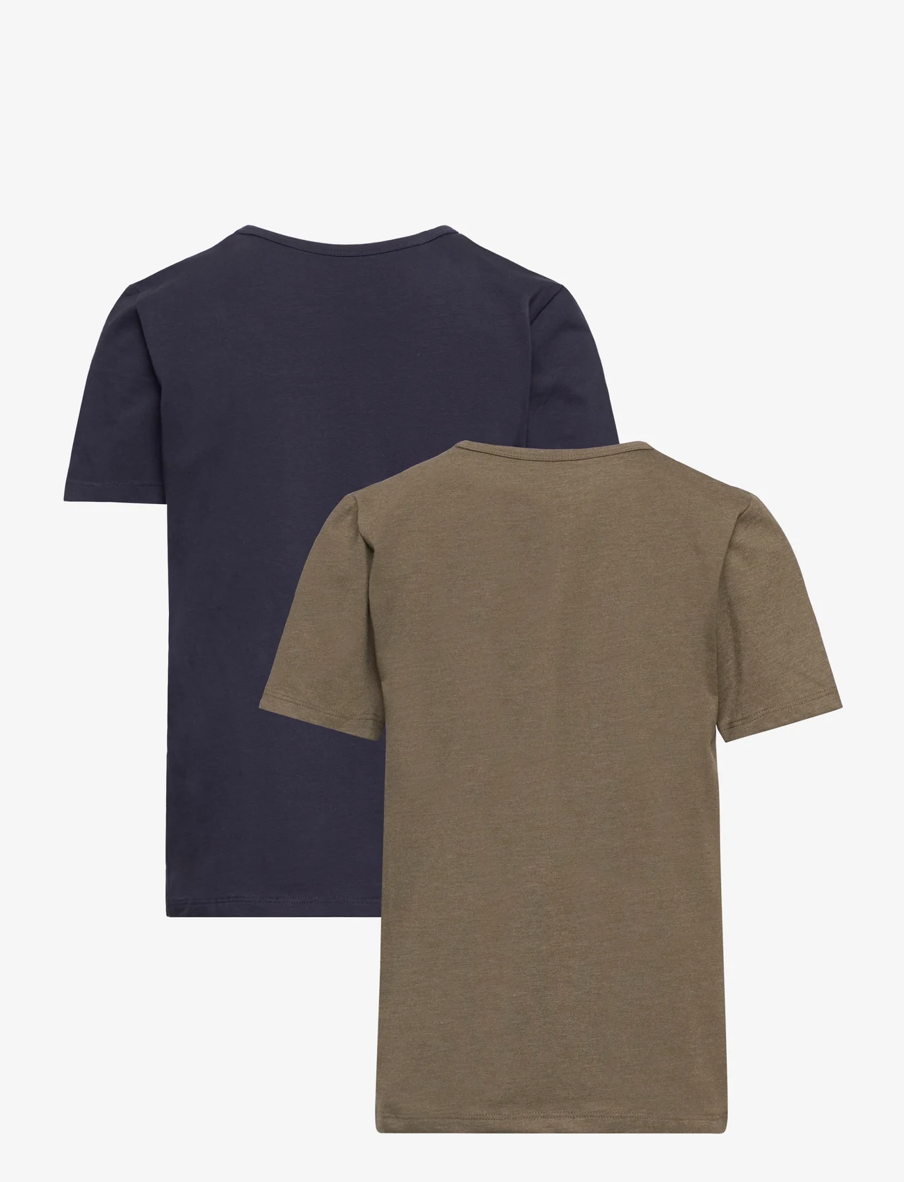 Minymo - Basic 32 -T-shirt SS (2-pack) - short-sleeved t-shirts - dark olive - 1