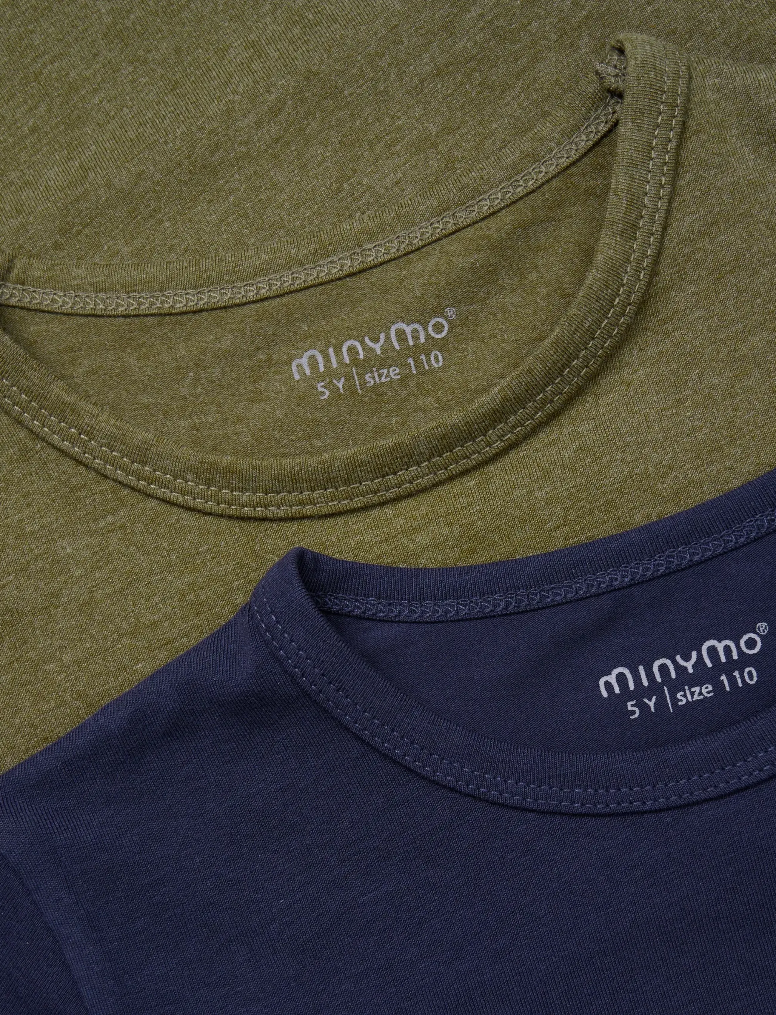 Minymo - Basic 32 -T-shirt SS (2-pack) - t-shirts - dark olive - 1