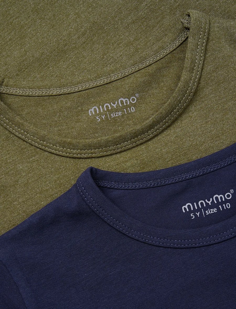 Minymo - Basic 32 -T-shirt SS (2-pack) - kurzärmelige - dark olive - 1