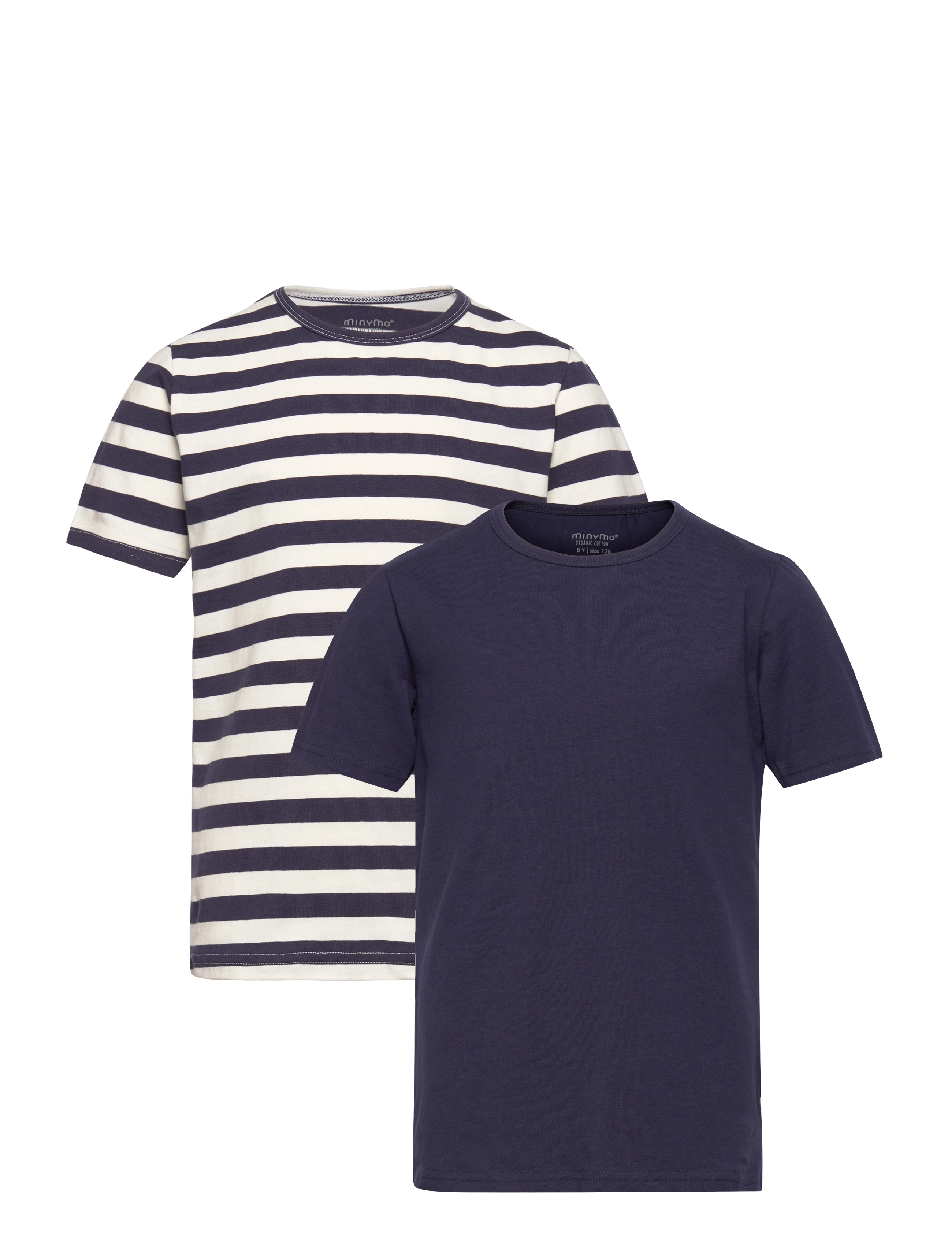 Minymo Basic 32 -T-Shirt Ss (2-Pack), 104, T-shirts, Marineblau - Short-sleeved, Kinder