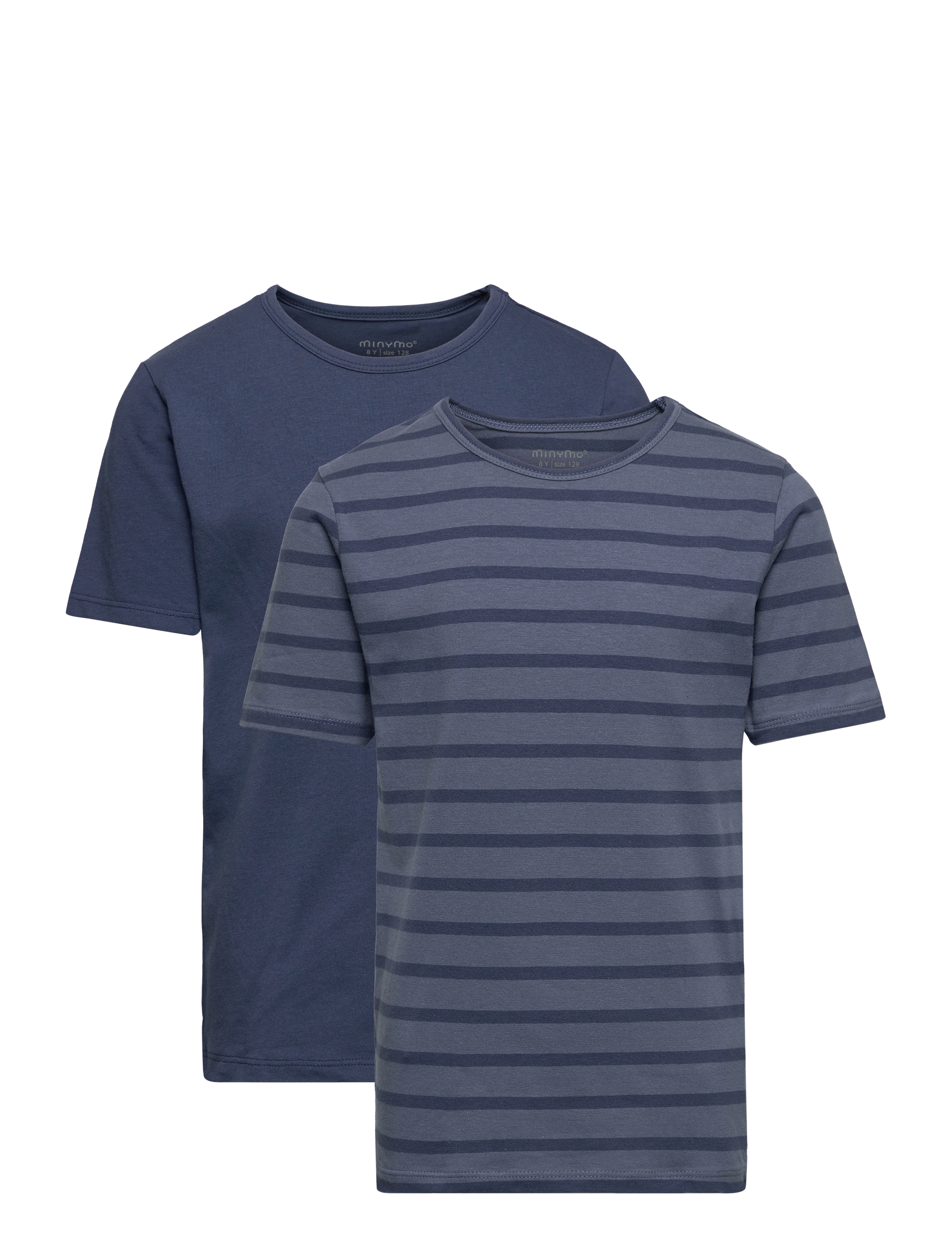 Minymo Basic 32 -T-Shirt Ss (2-Pack), 116, T-shirts, Blau - Short-sleeved, Kinder