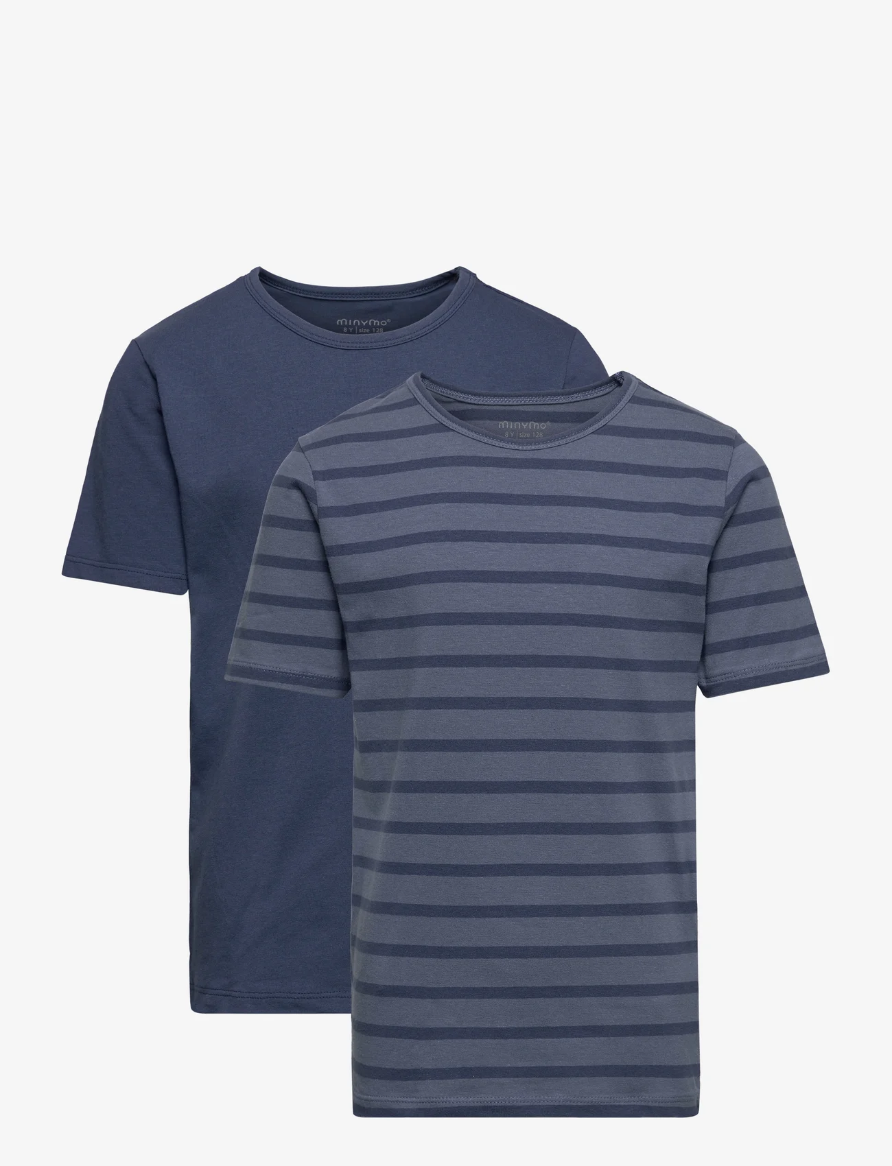 Minymo - Basic 32 -T-shirt SS (2-pack) - lühikeste varrukatega t-särgid - new navy - 0