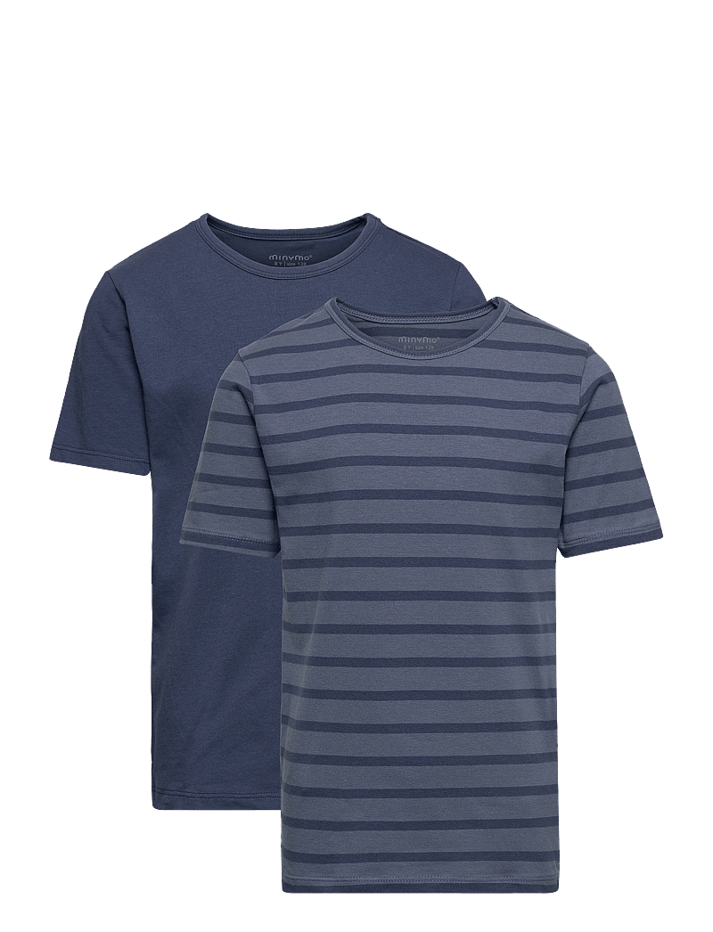 Minymo - Basic 32 -T-shirt SS (2-pack) - kurzärmelige - new navy - 0