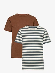 Minymo - Basic 32 -T-shirt SS (2-pack) - kortærmede t-shirts - toffee - 0