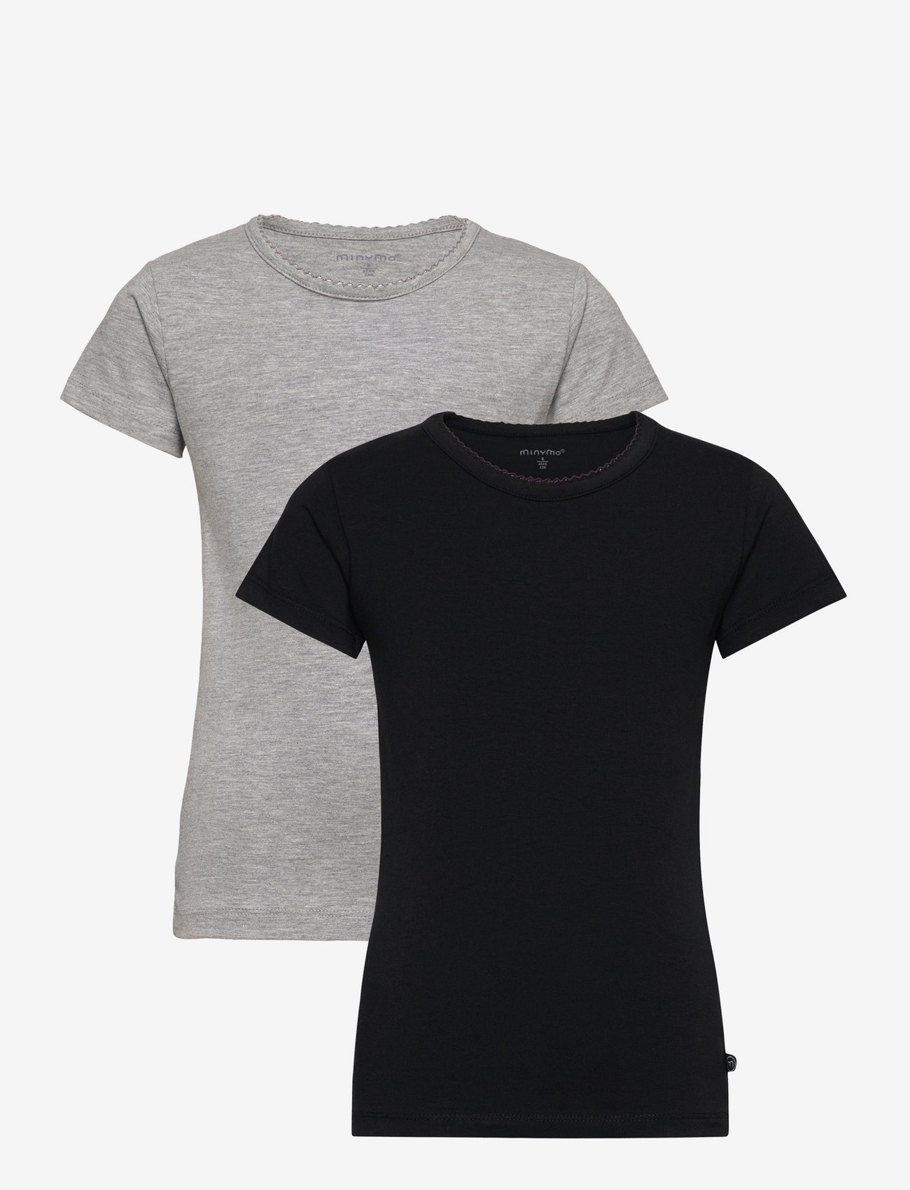 Minymo - Basic 33 -T-shirt SS (2-pack) - kurzärmelige - anthacite black - 0