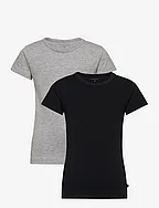 Basic 33 -T-shirt SS (2-pack) - ANTHACITE BLACK