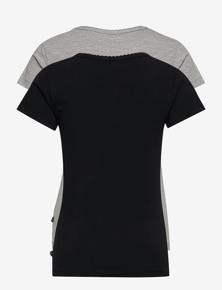 Minymo - Basic 33 -T-shirt SS (2-pack) - lühikeste varrukatega t-särgid - anthacite black - 4