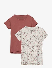 Minymo - Basic 33 -T-shirt SS (2-pack) - short-sleeved t-shirts - canyon rose - 0