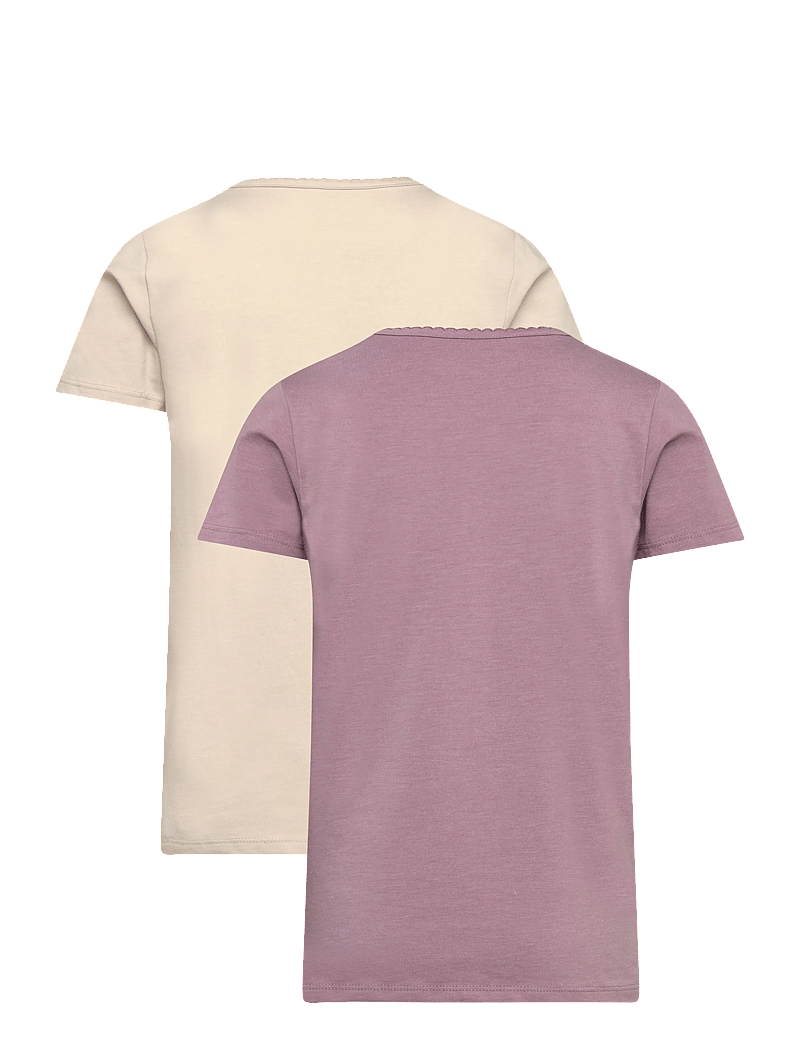 Minymo - Basic 33 -T-shirt SS (2-pack) - kortærmede t-shirts - elderberry - 1