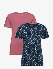 Minymo - Basic 33 -T-shirt SS (2-pack) - kortærmede t-shirts - mesa rose - 0