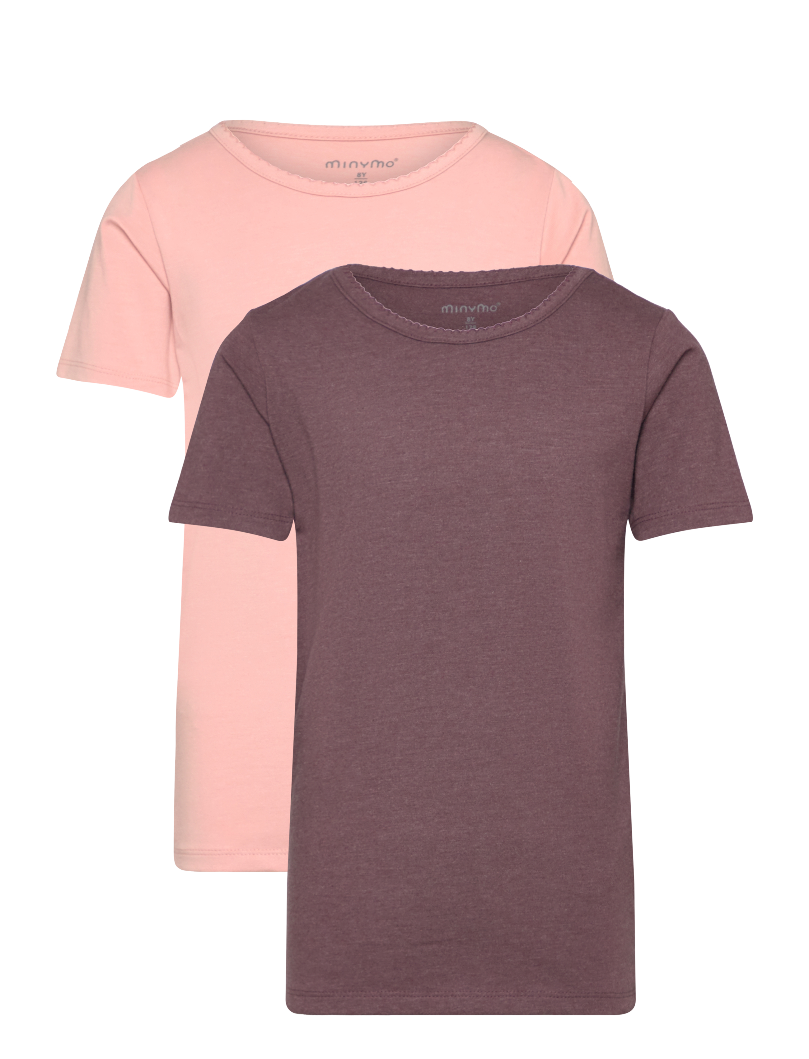 Minymo Basic 33 -T-Shirt Ss (2-Pack), 86, T-shirts, Rosa - Short-sleeved, Kinder