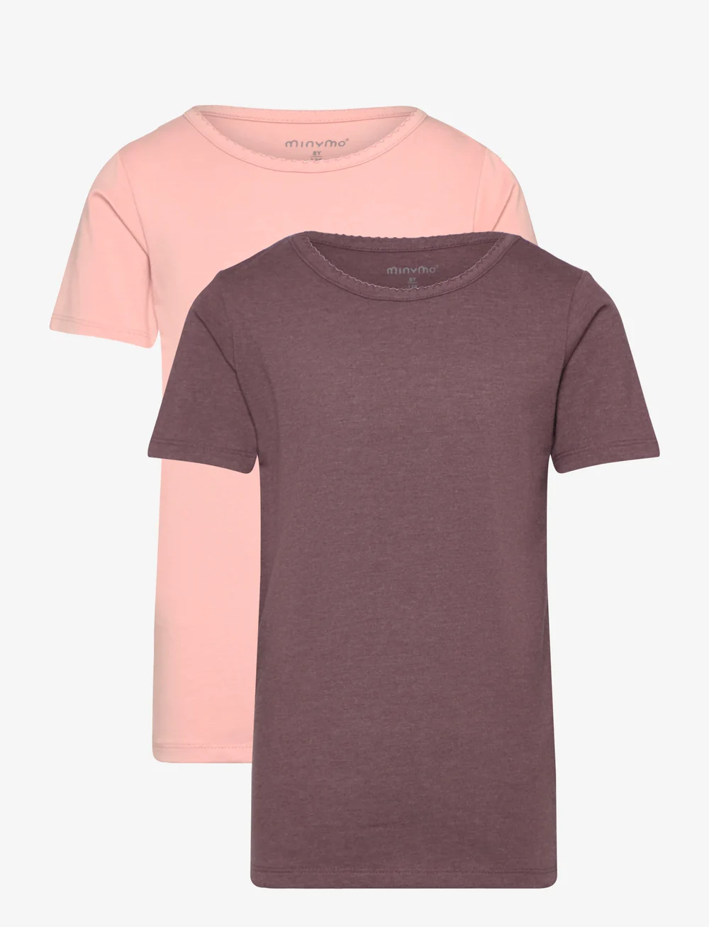 Minymo - Basic 33 -T-shirt SS (2-pack) - kortärmade t-shirts - misty rose - 0