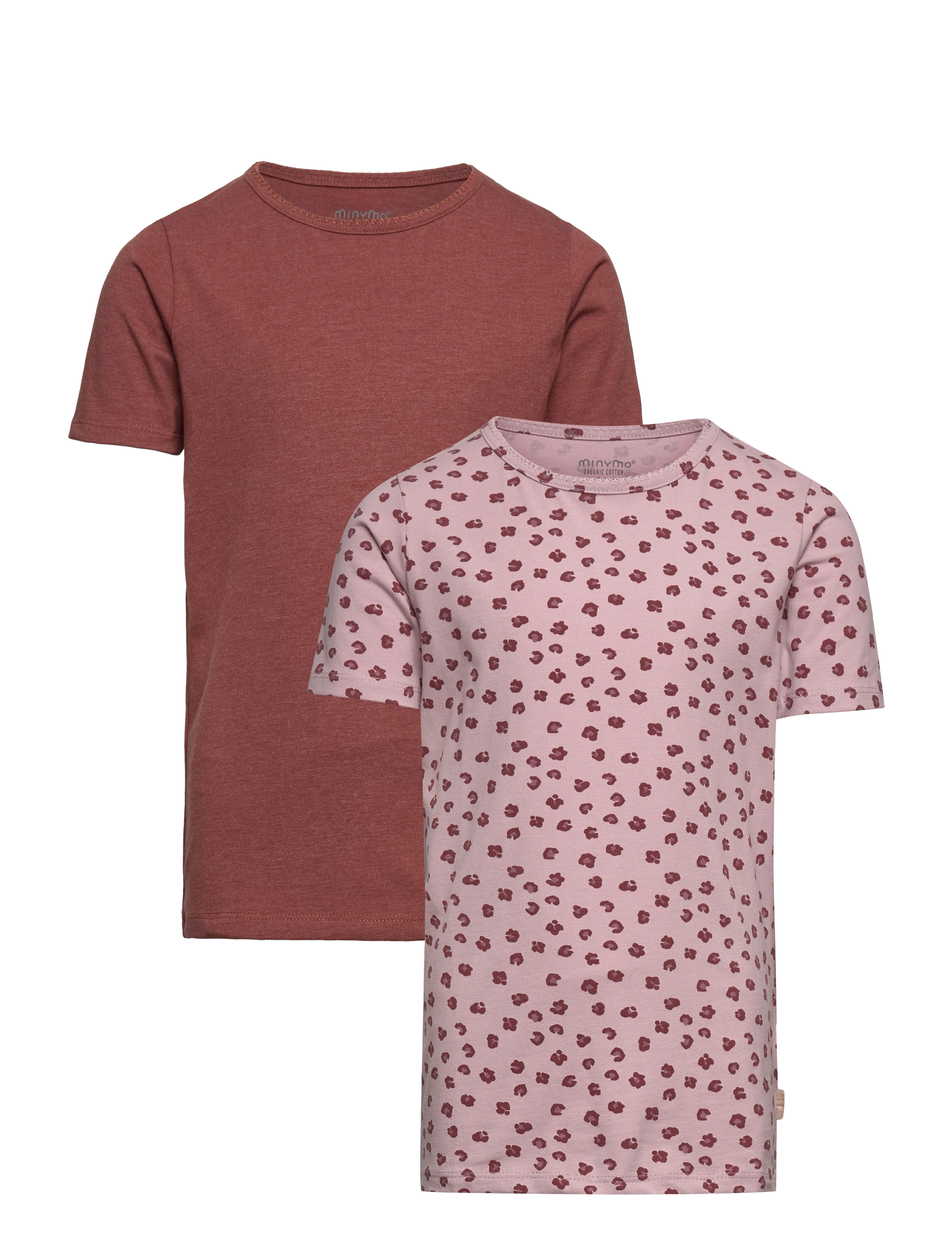 Minymo Basic 33 -T-Shirt Ss (2-Pack), 140, T-shirts, Rosa - Short-sleeved, Kinder