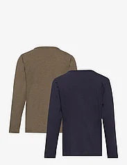 Minymo - Basic 34 -T-shirt LS (2-pack) - langermede t-skjorter - dark olive - 1