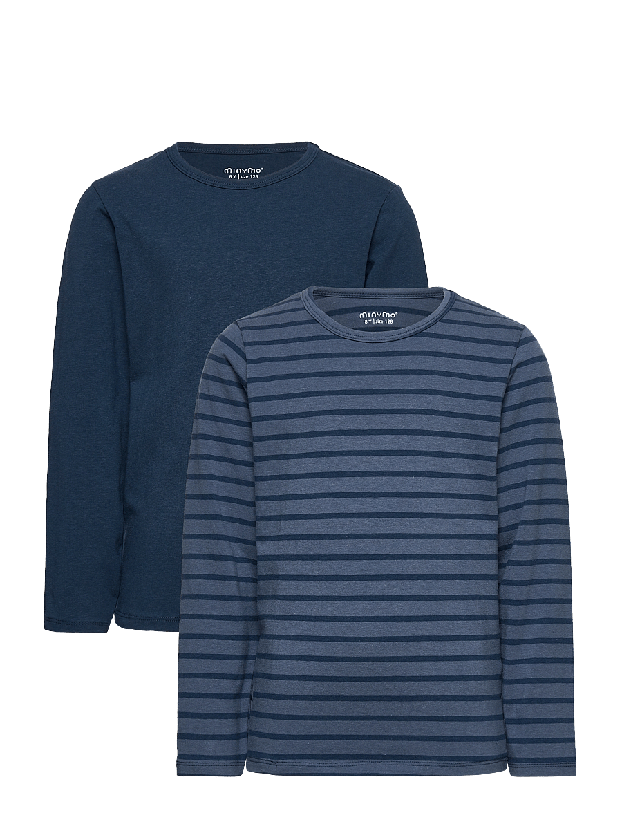 Minymo - Basic 34 -T-shirt LS (2-pack) - langärmelig - new navy - 0