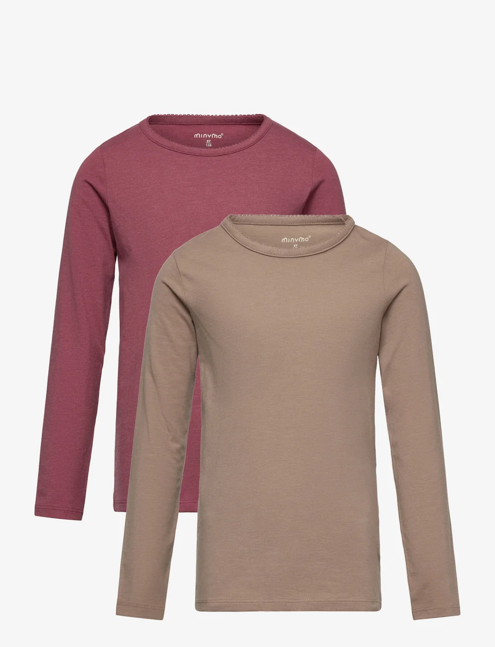 Minymo - Basic 35 -T-shirt LS (2-pack) - langärmelig - apple butter - 0