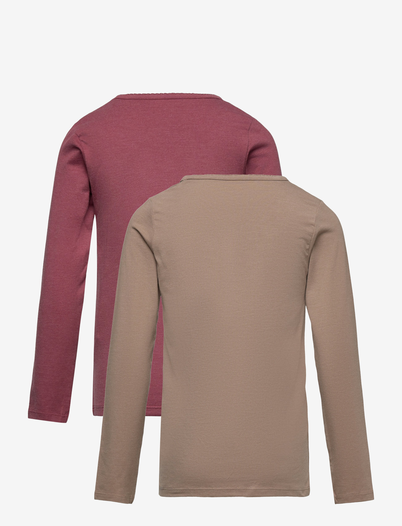 Minymo - Basic 35 -T-shirt LS (2-pack) - efterårstøj - apple butter - 1