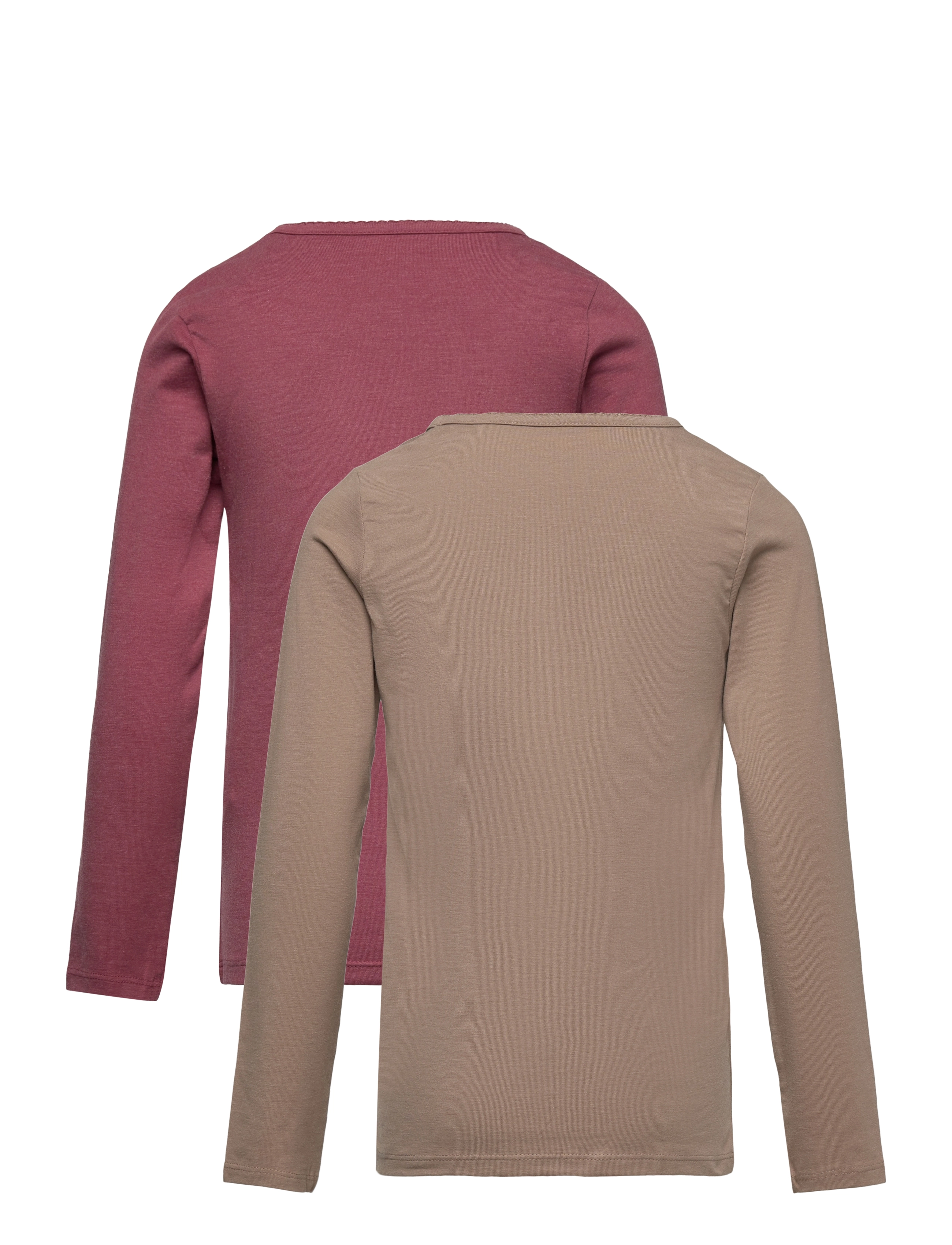 Minymo - Basic 35 -T-shirt LS (2-pack) - langærmede t-shirts - apple butter - 1
