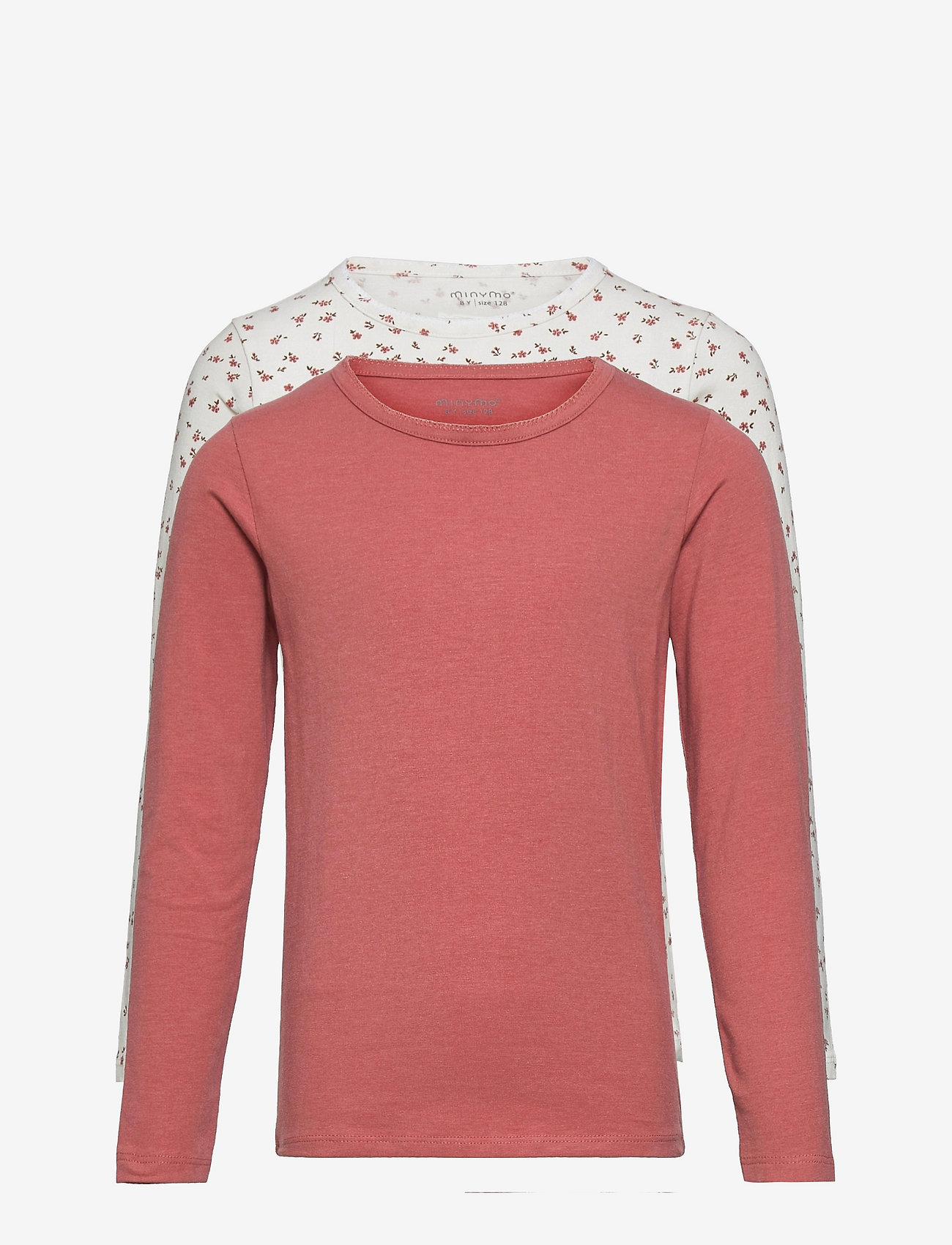 Minymo - Basic 35 -T-shirt LS (2-pack) - pikkade varrukatega t-särgid - canyon rose - 0
