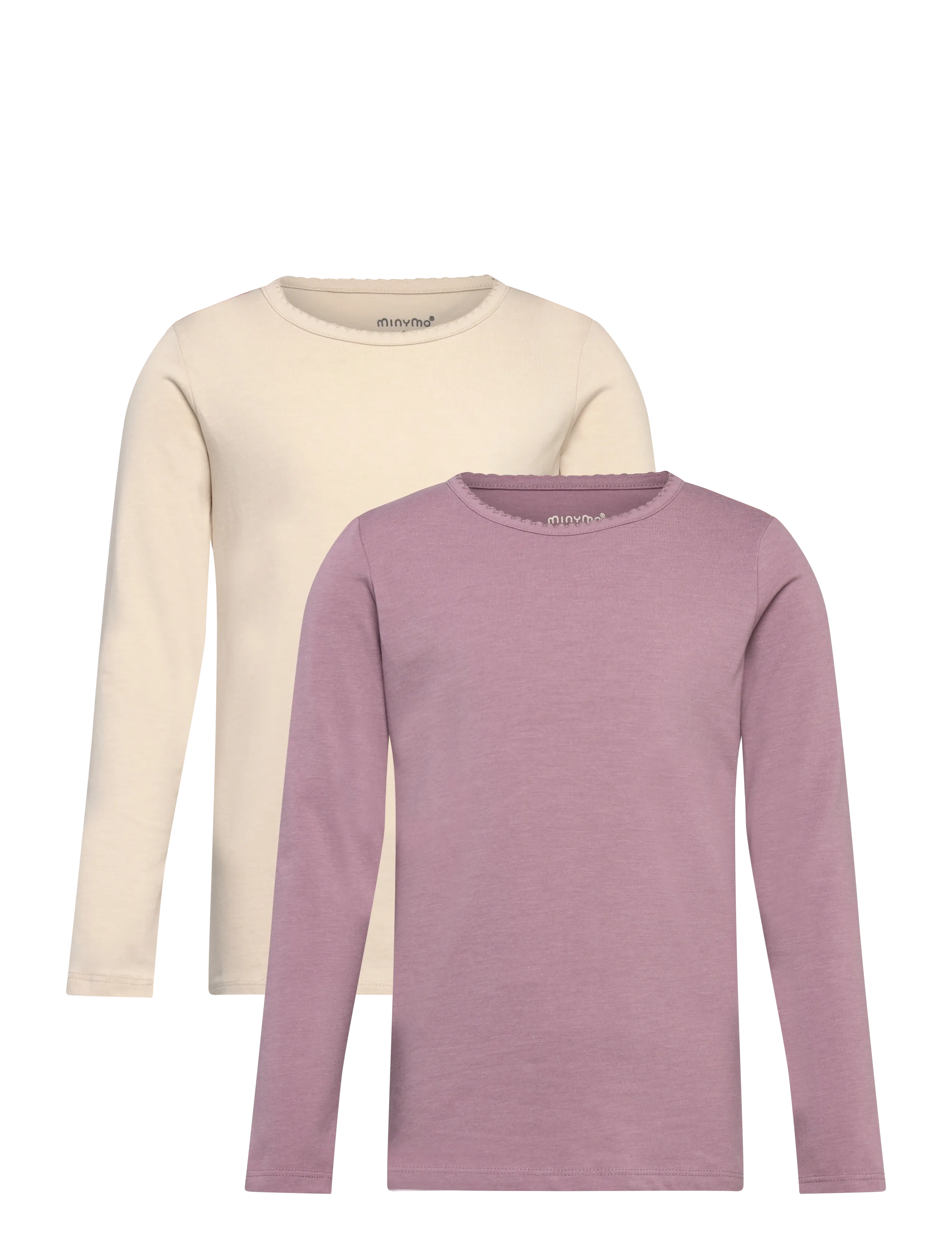 Minymo Basic 35 -T-Shirt Ls (2-Pack), 92, T-shirts, Mehrfarbig/gemustert - Long-sleeved Kinder