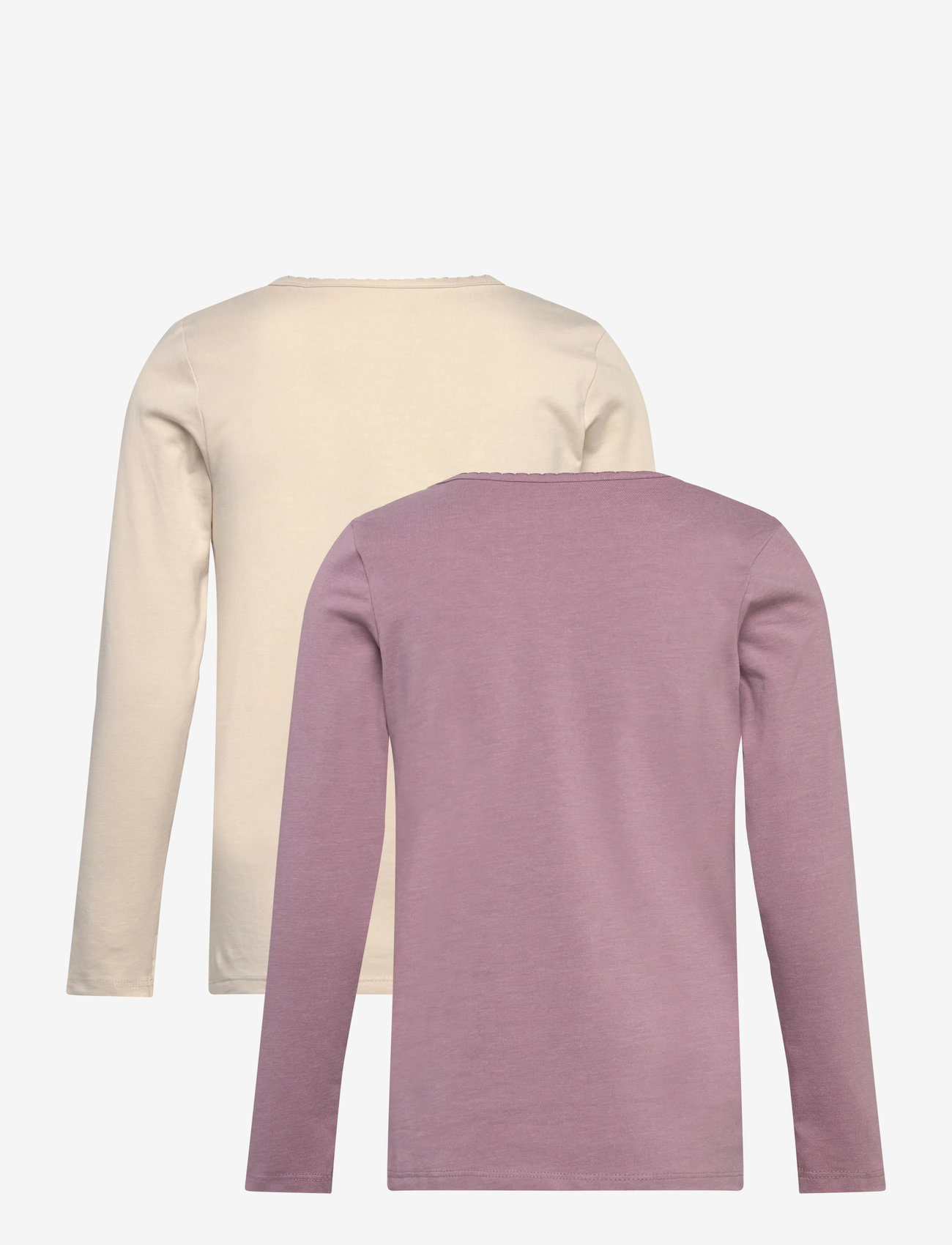 Minymo - Basic 35 -T-shirt LS (2-pack) - autumn clothing - elderberry - 1