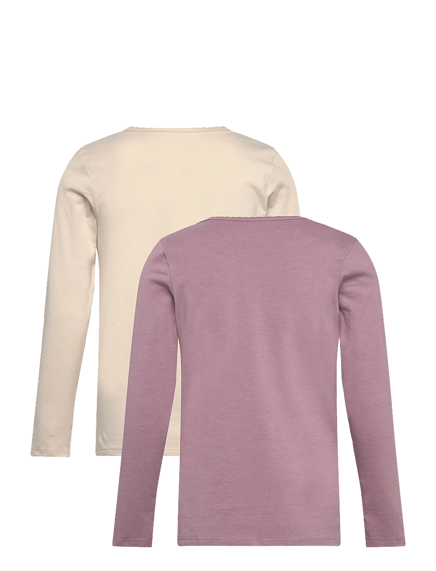 Minymo - Basic 35 -T-shirt LS (2-pack) - t-krekli ar garām piedurknēm - elderberry - 1