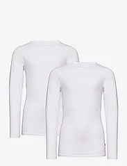 Minymo - Basic 35 -T-shirt LS (2-pack) - langermede t-skjorter - white - 0